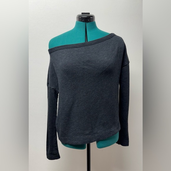 James Peres Women’s Vintage Terry Pullover Sweatshirt Dark Gray Boat Neck Size 2 - Picture 3 of 11